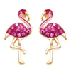 Pink Flamingo Hypoallergenic Pave Stud Earrings, 0.75
