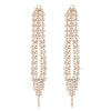 Dazzling Shoulder Duster Crystal Waterfall with Fringe Tassel Hypoallergenic Post Earrings, 4" (Gold Tone)