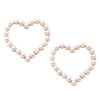 Stunning Queen Of Hearts Simulated Pearl Hypoallergenic Post Back Hoop Earrings, 1.25"