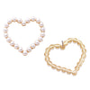 Stunning Queen Of Hearts Simulated Pearl Hypoallergenic Post Back Hoop Earrings, 1.25"