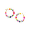 Whimsical Rainbow Ring Hoop Hypoallergenic Earrings, 35mm-55mm (35mm, Light Rainbow)