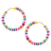 Whimsical Rainbow Ring Hoop Hypoallergenic Earrings, 35mm-55mm (55mm, Light Rainbow)