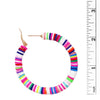 Whimsical Rainbow Ring Hoop Hypoallergenic Earrings, 35mm-55mm (55mm, Light Rainbow)