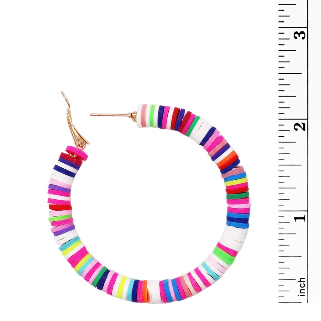 Hypoallergenic 55mm Rainbow Bands Hoop Earrings