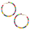 Hypoallergenic Rainbow Beads Hoop Earrings