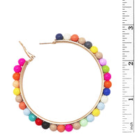 Hypoallergenic Rainbow Beads Hoop Earrings