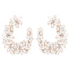 Hypoallergenic Crystal Flower Embellished Rhinestone Earrings, 1.5" (Clear Crystal Gold Tone)