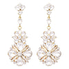 Women's Hypoallergenic Dramatic Crystal Flower Long Shoulder Duster Earrings, 3.5"