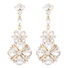 Women's Hypoallergenic Dramatic Crystal Flower Long Shoulder Duster Earrings, 3.5"