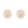 Timeless Classic Simulated Pearl Pave Cluster Hypoallergenic Stud Earrings, 0.35" Round Cream Gold Tone