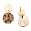 Get Wild Genuine Leather Cowhide Animal Safari Leopard Spot Hypoallergenic Post Earrings, 1.25"