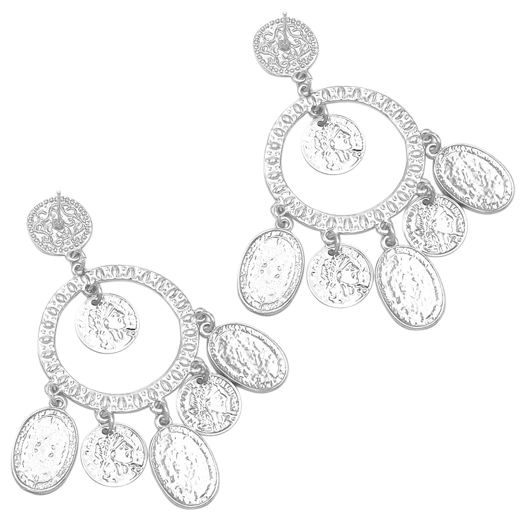 Xerling Statement Silver and Gold Hook Earrings Irregular Leaves Dangle  Hoop Earrings Bohemian Trendy Stud Earrings for Women