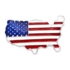 Women's Patriotic American Flag USA Map Statement Enamel Brooch, 1.25"