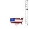 Women's Patriotic American Flag USA Map Statement Enamel Brooch, 1.25"