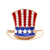 Uncle Sam's USA Patriotic Top Hat Brooch Lapel Pin, 1"