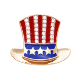 Uncle Sam's USA Patriotic Top Hat Brooch Lapel Pin, 1