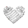 Women's USA Patriotic American Flag Crystal Heart Brooch Lapel Pin, 1.5"