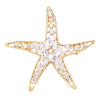 Stunning Glass Crystal Starfish Brooch Lapel Pin, 2"