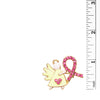 Charming Pink Ribbon Crystal Rhinestone Angel Lapel Pin Brooch, 1" (Light Yellow/Gold Tone)