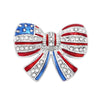 USA Patriotic Flag Bow Brooch Lapel Pin, 1"
