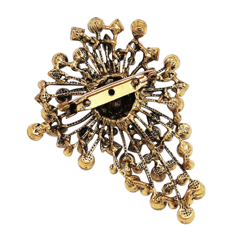 Vintage Vibes Stunning Crystal Rhinestone Statement Firecracker Brooch Pin, 3.25"