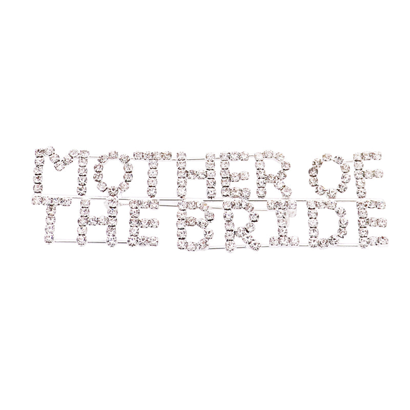 Sparkling Rhinestone Mother of The Bride Pin Brooch