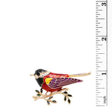 Bright Enamel and Rhinestone Sparrow Bird Statement Brooch Lapel Pin, 2