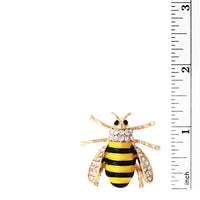Women's Summertime Fun Little Honey Bee Crystal Enamel Statement Brooch Lapel Pin, 1.25"