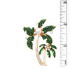 Women's Fun Pave Crystal Double Palm Tree Statement Brooch Lapel Pin, 2.25"