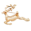 Sparkling Pave Crystal Rhinestone Reindeer Christmas Holiday Brooch Pin