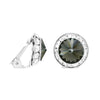 Timeless Classic Statement Clip On Earrings Made with Swarovski Crystals, 15mm-20mm (15mm, Black Diamond Silver Tone)