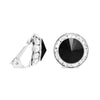 Timeless Classic Statement Clip On Earrings Made with Swarovski Crystals, 15mm-20mm (15mm, Jet Black Silver Tone)