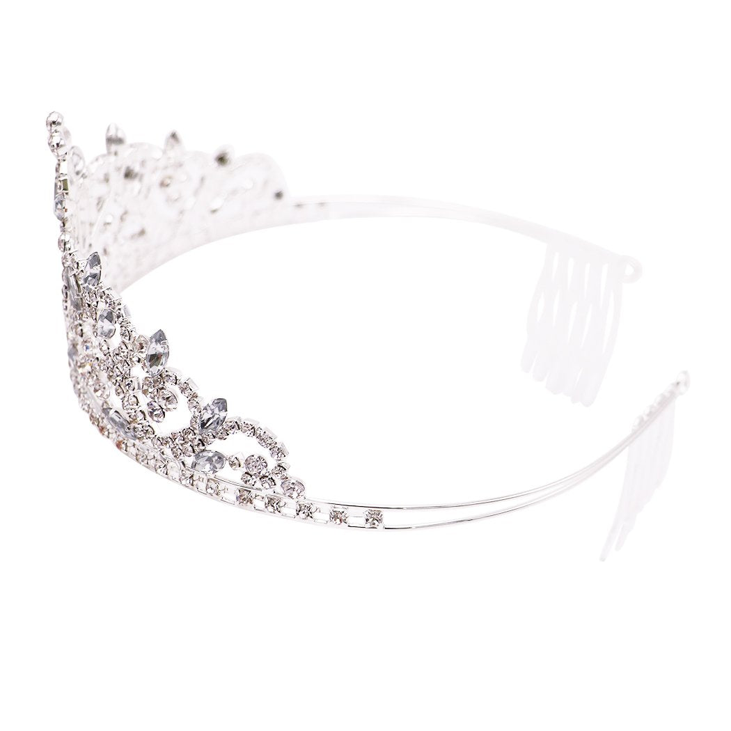 Special Birthday Tiara Crown Headband (Quinceanera 15 Silver Tone)