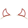 Devil Horn Rhinestone Hair Clip Bobby Pins (red)