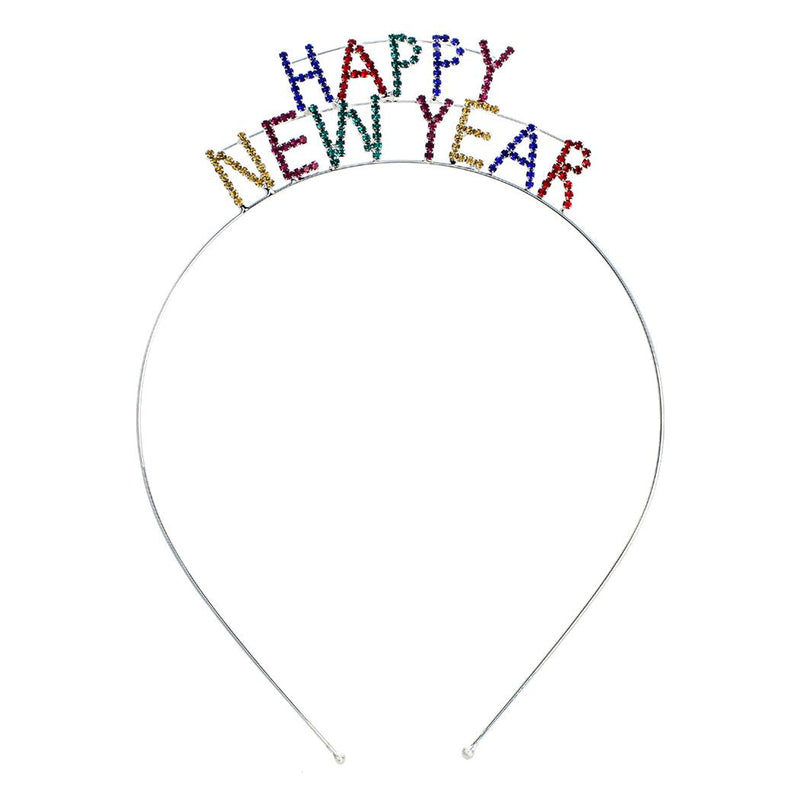 Sparkly Rhinestone New Year's Tiara Headband (Multi Color)