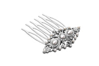 Bridal Headpiece Faux Pearl and Glass Crystal Hair Comb (Silver)