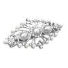 Statement Simulated Pearl and Rhinestone Hair Clip Barrette (silver tone)