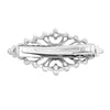 Statement Simulated Pearl and Rhinestone Hair Clip Barrette (silver tone)