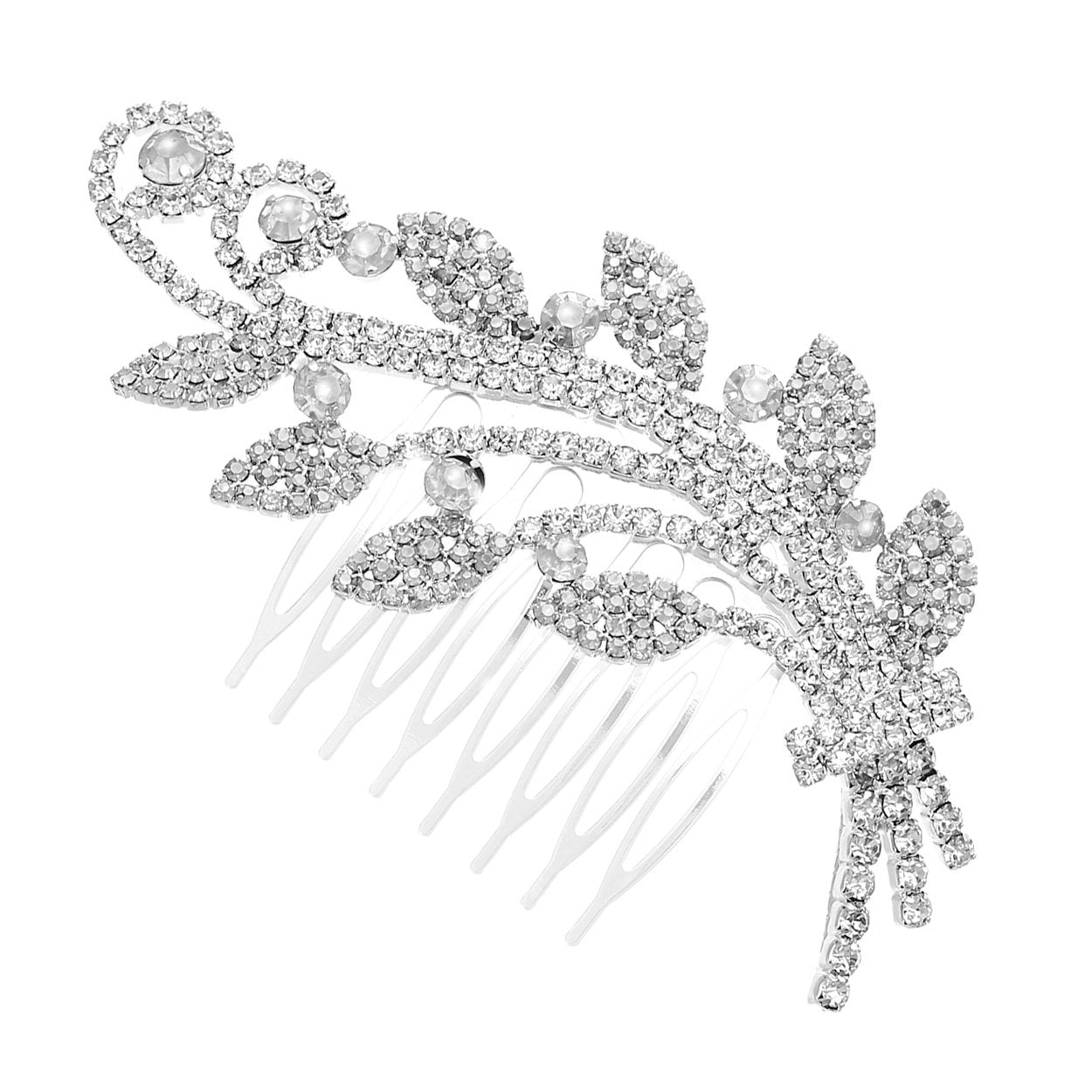 Elegant Rhinestone Flower Hair Comb