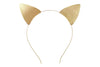 Gold Toned Cat Ears Textured Metal Headband