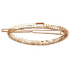 Stunning Oval Crystal Rhinestone Hair Barrette Clip (Gold Tone/Black and Clear)