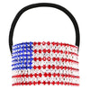 Women's USA Red White and Blue Crystal Embellished Flag Ponytail Holder