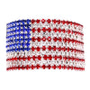 Women's USA Red White and Blue Crystal Embellished Flag Ponytail Holder