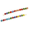 Set of 2 Colorful 6mm Crystal Rhinestone Hair Clip Bobby Pins Hair Barrette Accessories, 3.5" (Rainbow/Gold Tone)