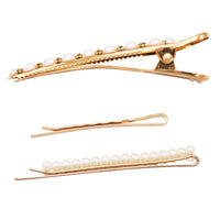 Statement Crystal Simulated Pearl Hair Clip Rhinestone Bobby Pins Hair Accessories Alligator Clip 3 Piece Set