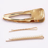 Statement Crystal Simulated Pearl Hair Clip Rhinestone Bobby Pins Hair Accessories Alligator Clip 3 Piece Set