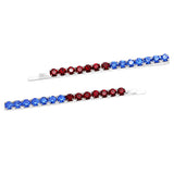 Women's Set of 2 Colorful Two-Toned Crystal Rhinestone Hair Clip Bobby Pins Hair Barrette Accessories, 2.75