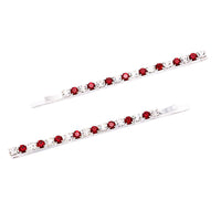 Women's Set of 2 Colorful Crystal Rhinestone Hair Clip Bobby Pins Hair Barrette Accessories, 2.75"