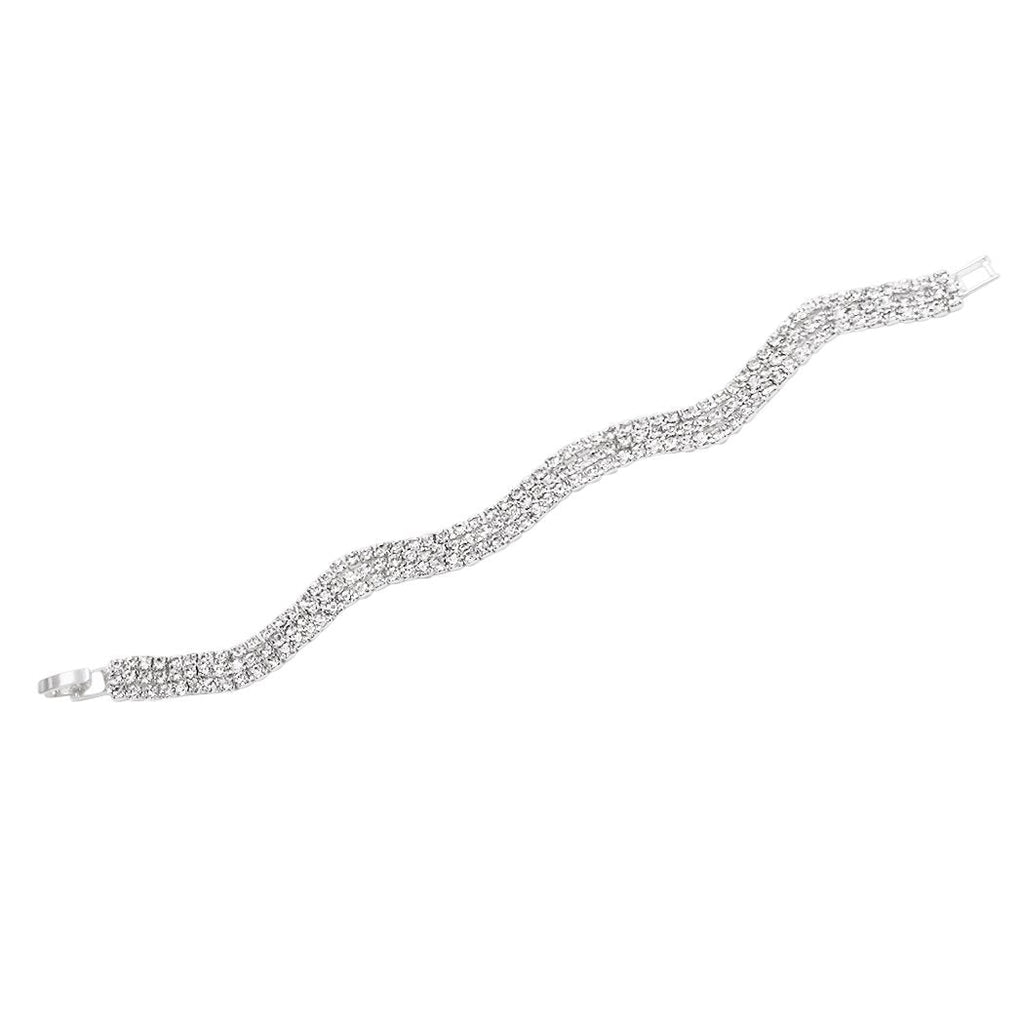 Wavy Style Rhinestone Tennis Bracelet