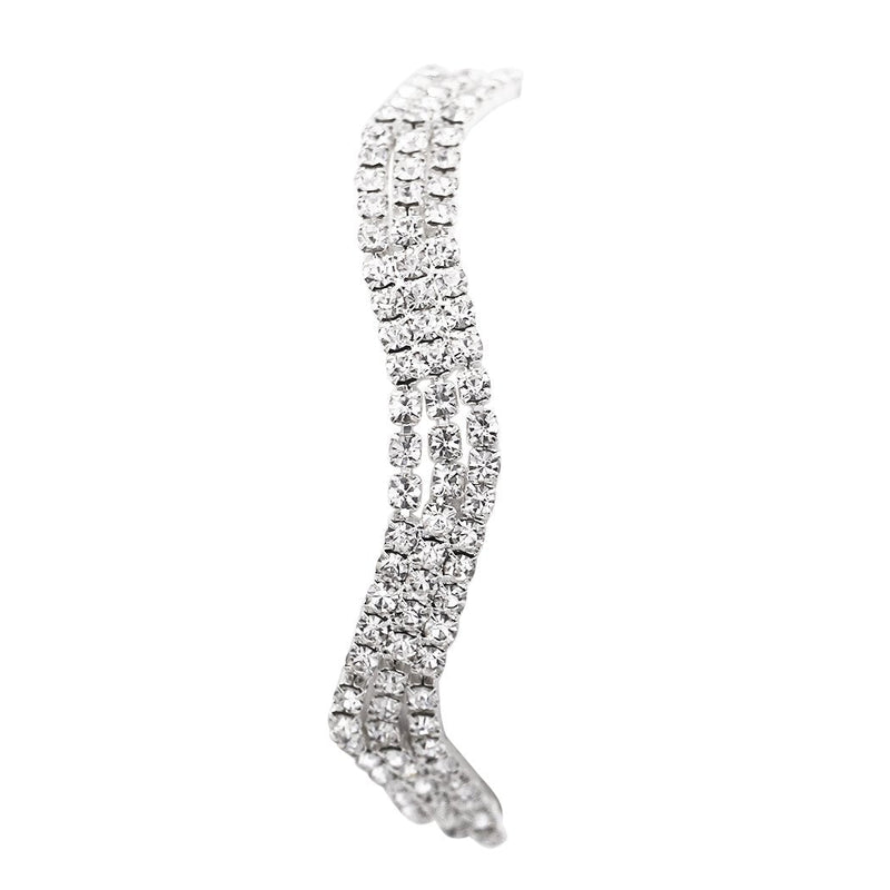 Wavy Style Rhinestone Tennis Bracelet